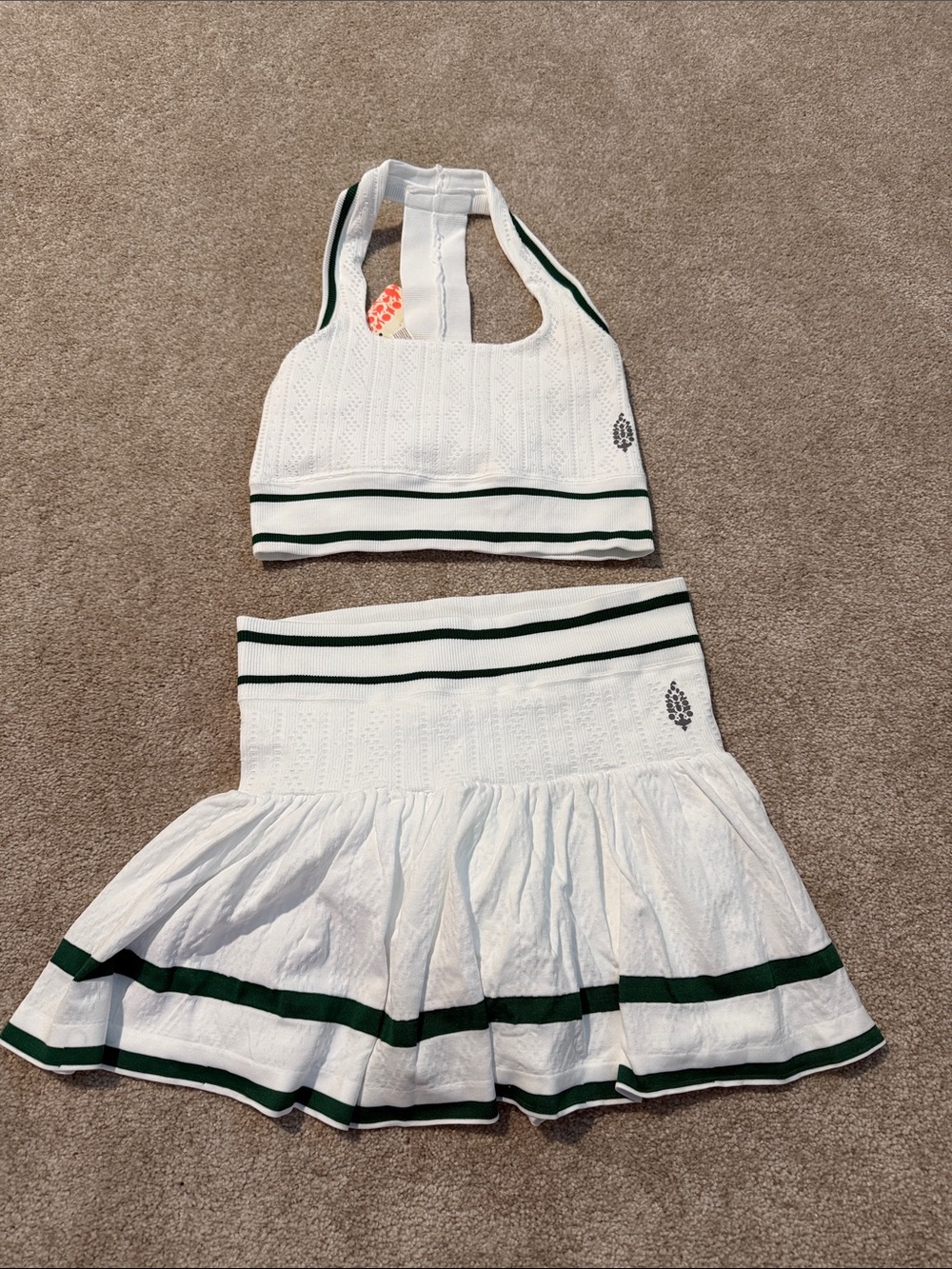 Free People White and Green Athletic Skirt Set - Picture 3 of 6
